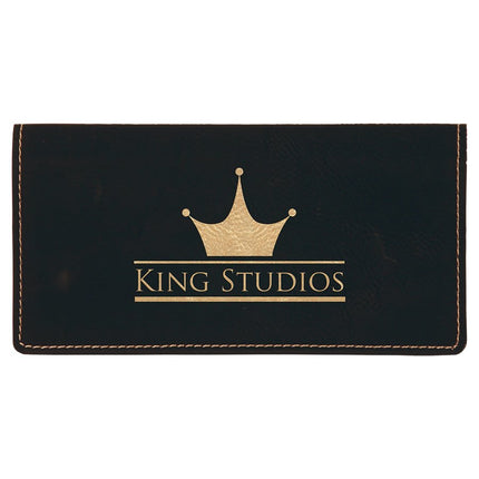 6 3/4" x 3 1/2" Laserable Leatherette Checkbook Cover