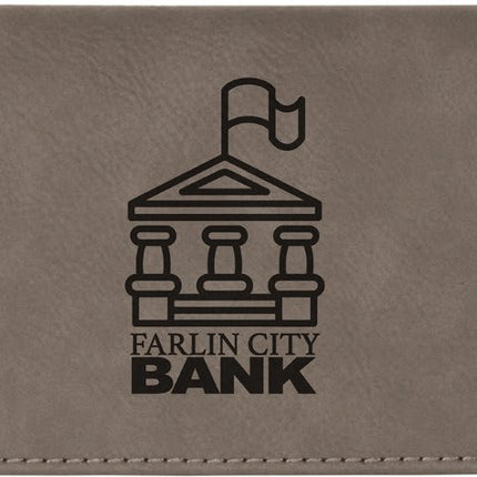 6 3/4" x 3 1/2" Laserable Leatherette Checkbook Cover