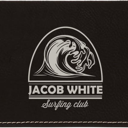 6 3/4" x 3 1/2" Laserable Leatherette Checkbook Cover