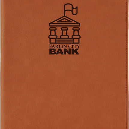 9 1/2" x 12" w/ Zipper Laserable Leatherette Portfolio with Notepad