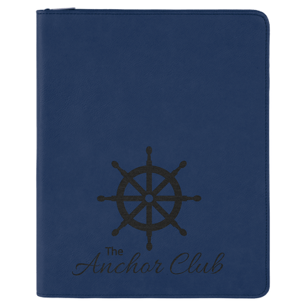 9 1/2" x 12" w/ Zipper Laserable Leatherette Portfolio with Notepad