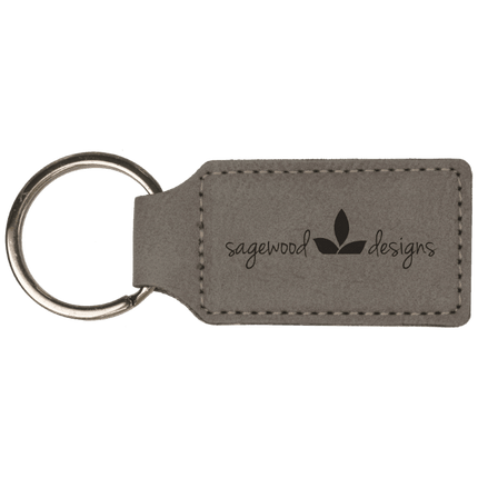 Personalized Leatherette Rectangle Keychain