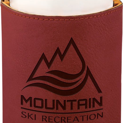 3 3/4" Laserable Leatherette Beverage Holder