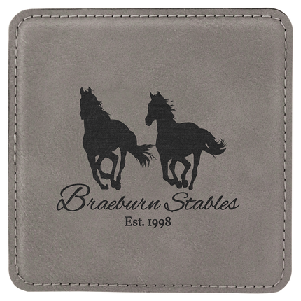 Personalized Square Leatherette 6-Coaster Set (4" x 4")