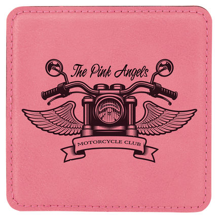 Personalized Square Leatherette 6-Coaster Set (4" x 4")