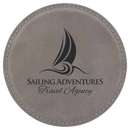 Personalized Round Leatherette 6-Coaster Set (4")