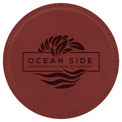Personalized Round Leatherette 6-Coaster Set (4")