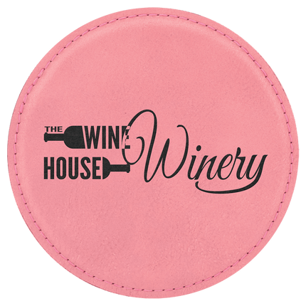 Personalized Round Leatherette 6-Coaster Set (4")
