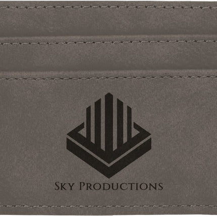 4" x 2 3/4" Laserable Leatherette Wallet Clip
