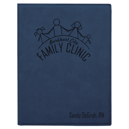 7" x 9" Laserable Leatherette Small Portfolio with Notepad