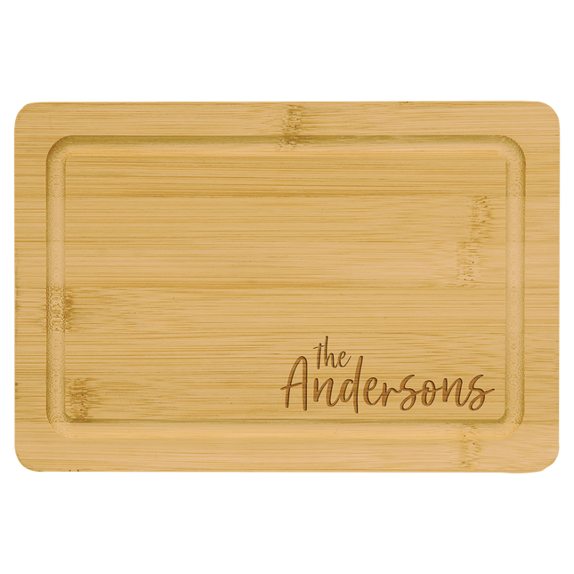 9" x 6" Bamboo Cutting Board with Drip Ring