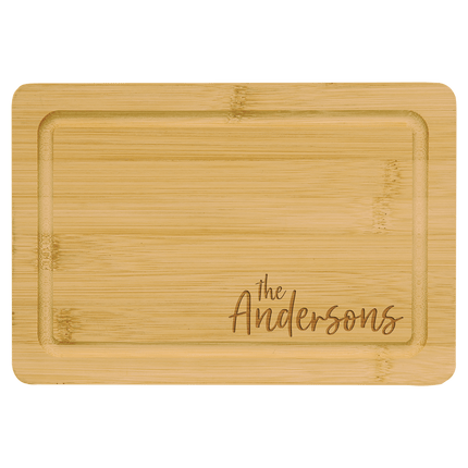 9" x 6" Bamboo Cutting Board with Drip Ring