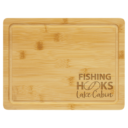 11 1/2" x 8 3/4" Bamboo Cutting Board with Drip Ring