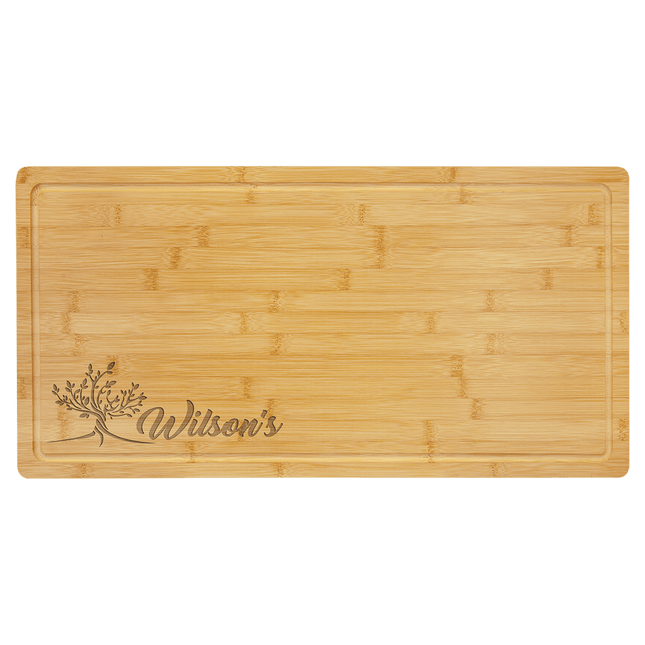 23 3/4" x 12" Bamboo Cutting Board with Drip Ring