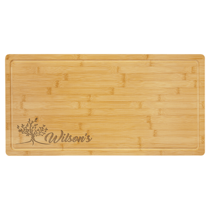 23 3/4" x 12" Bamboo Cutting Board with Drip Ring