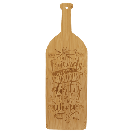 17" x 5 1/4" Bamboo Wine Bottle Cutting Board