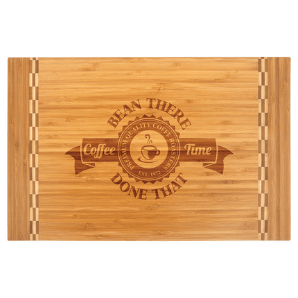 18 1/4" x 12" Bamboo Cutting Board with Butcher Block Inlay