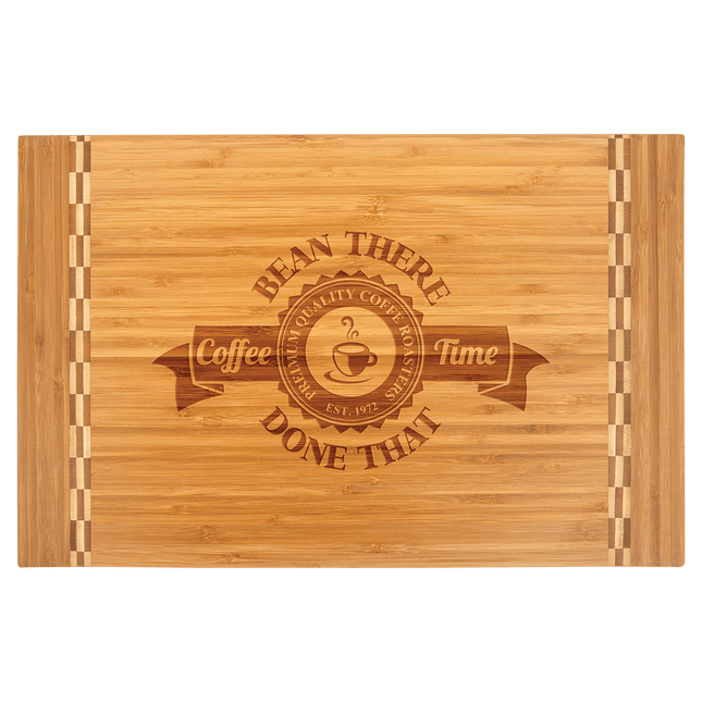 18 1/4" x 12" Bamboo Cutting Board with Butcher Block Inlay