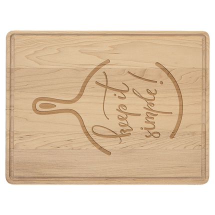 Personalized Maple Cutting Board with Drip Ring (11½" x 8¾")