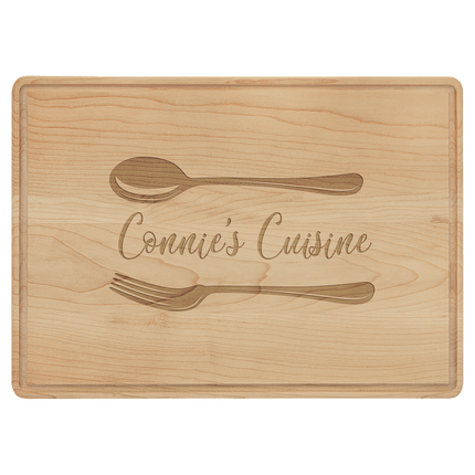 13 3/4" x 9 3/4" Maple Cutting Board with Drip Ring