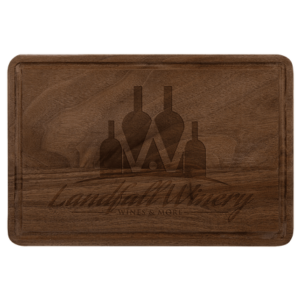 9" x 6" Walnut Cutting Board with Drip Ring