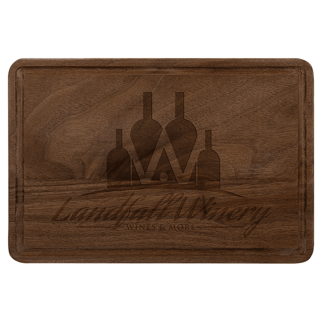 9" x 6" Walnut Cutting Board with Drip Ring