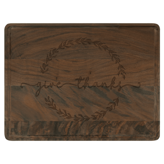 Personalized Walnut Cutting Board with Drip Ring (11½" x 8¾")