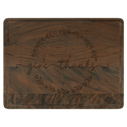 Personalized Walnut Cutting Board with Drip Ring (11½" x 8¾")