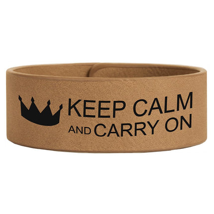 9 1/2" x 1" Laserable Leatherette Cuff Bracelet