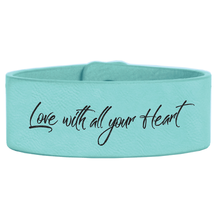 9 1/2" x 1" Laserable Leatherette Cuff Bracelet