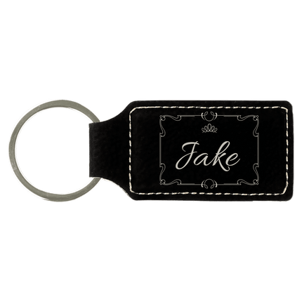 Personalized Leatherette Rectangle Keychain