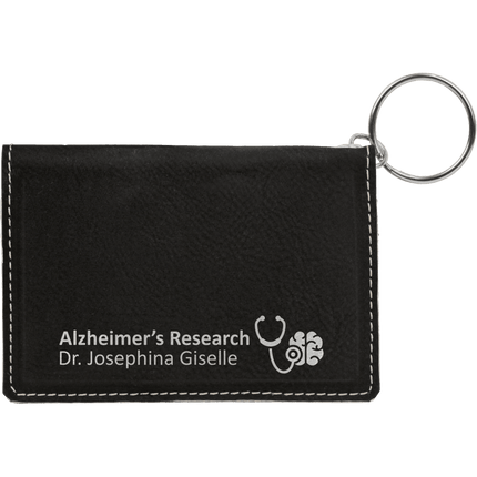 4 1/4" x 3" Laserable Leatherette Keychain ID Holder