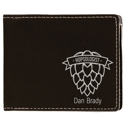 4 1/2" x 3 1/2" Laserable Leatherette Bifold Wallet