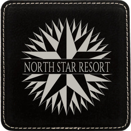 Personalized Square Leatherette 6-Coaster Set (4" x 4")