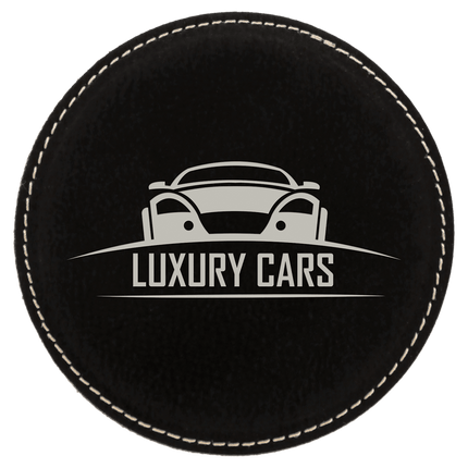 Personalized Round Leatherette 6-Coaster Set (4")
