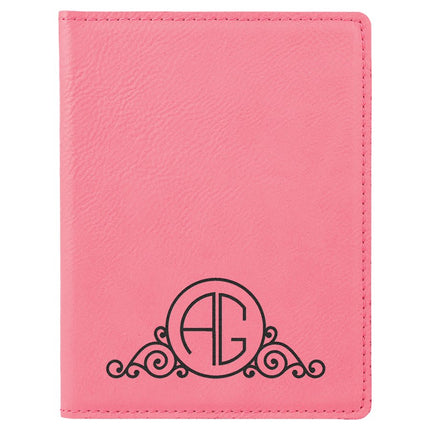 4 1/4" x 5 1/2" Laserable Leatherette Passport Holder