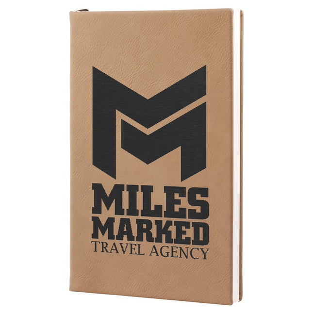 Engraved Leatherette Journal With Lined Paper  5 1/4" x 8 1/4"