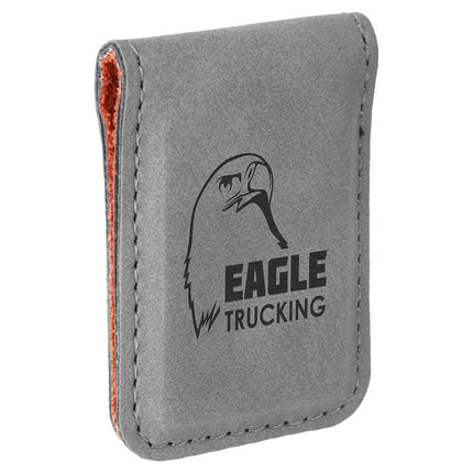 1 3/4" x 2 1/2" Laserable Leatherette Money Clip