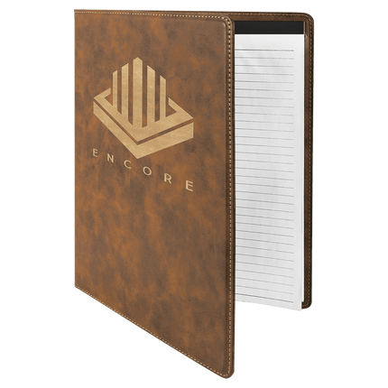 9 1/2" x 12" Laserable Leatherette Portfolio with Notepad