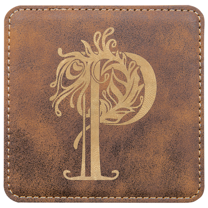 Personalized Square Leatherette 6-Coaster Set (4" x 4")