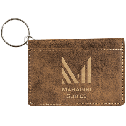 4 1/4" x 3" Laserable Leatherette Keychain ID Holder