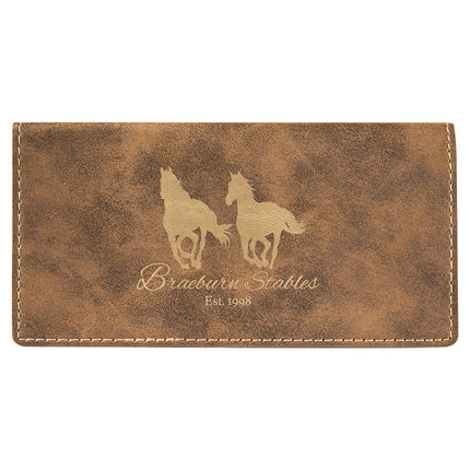 6 3/4" x 3 1/2" Laserable Leatherette Checkbook Cover