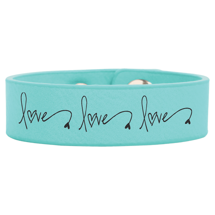 8 1/2" x 3/4" Laserable Leatherette Youth Cuff Bracelet