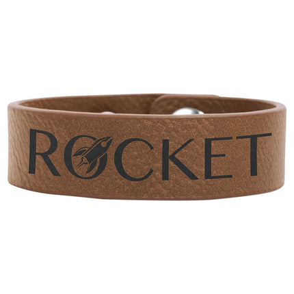 8 1/2" x 3/4" Laserable Leatherette Youth Cuff Bracelet