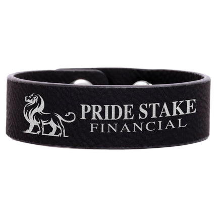 8 1/2" x 3/4" Laserable Leatherette Youth Cuff Bracelet