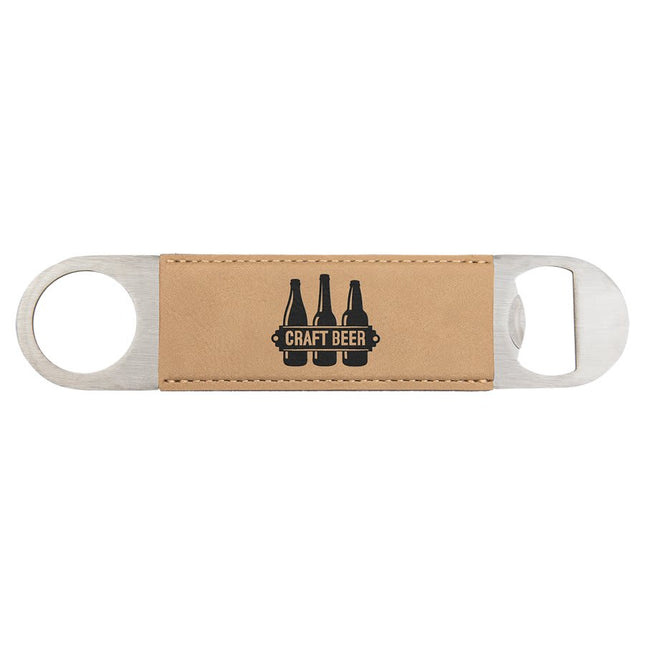 1 1/2" x 7" Laserable Leatherette Bottle Opener