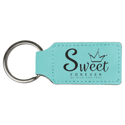 Personalized Leatherette Rectangle Keychain