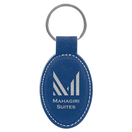 Personalized Leatherette Oval Keychain