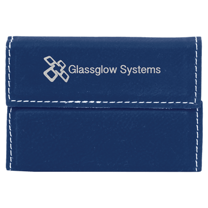 3 3/4" x 2 3/4" Laserable Leatherette Hard Business Card Holder