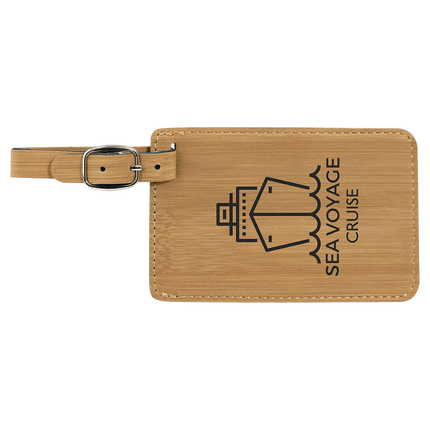 4 1/4" x 2 3/4" Laserable Leatherette Luggage Tag